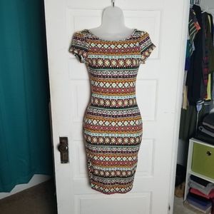 Backless Aztec Print Dress
